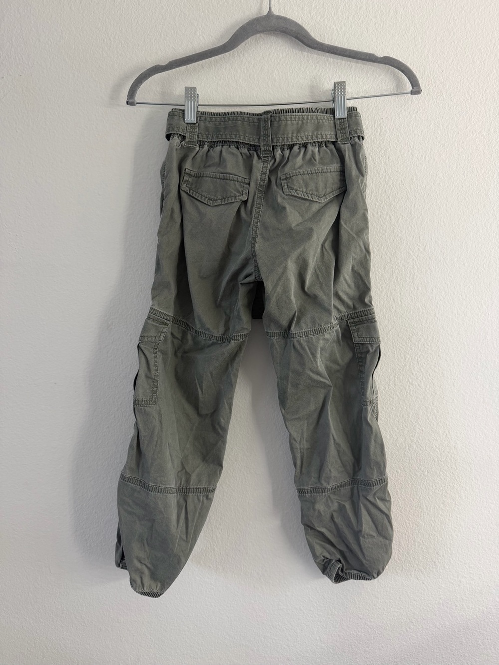 Abercrombie Kids Girls Olive Green Utility Cargo Pants Elastic Waist 7/8 - Picture 3 of 5